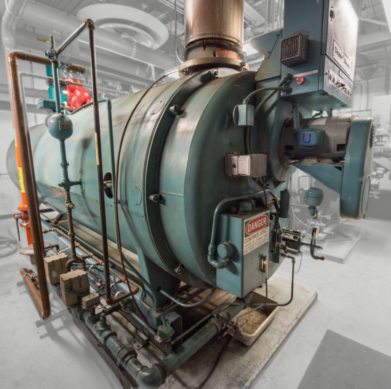 a boiler in a heating plant
